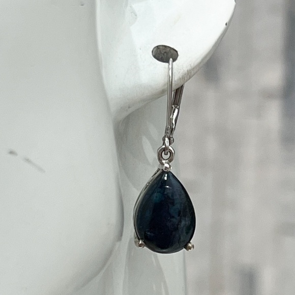 Australian Vivianite Sterling Silver Lever Back Earrings - Picture 6 of 11